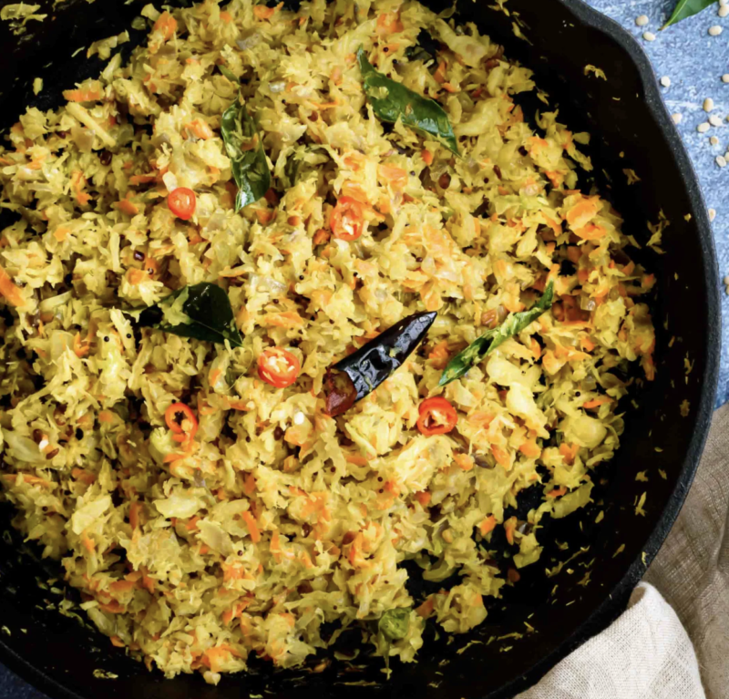 Cabbage & Carrot Thoran