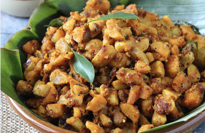 Mezhukupouratti (Plaintain/chinese potato)