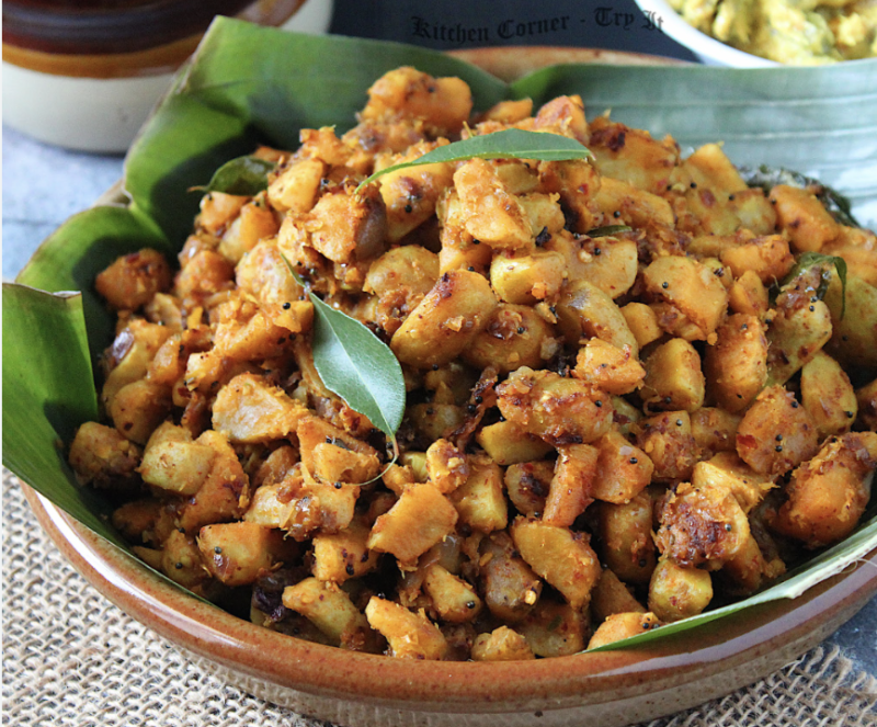 Mezhukupouratti (Plaintain/chinese potato)
